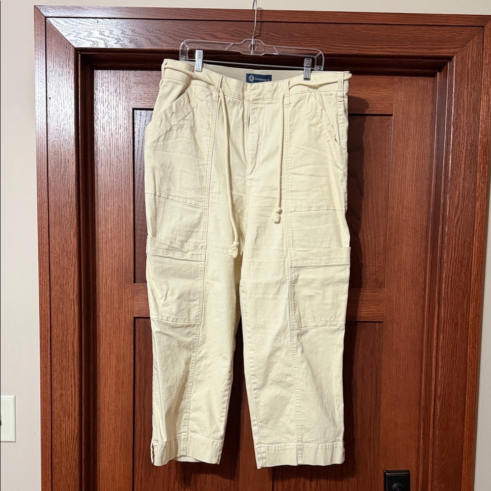 Democracy Cream Cargo Drawstring Pants